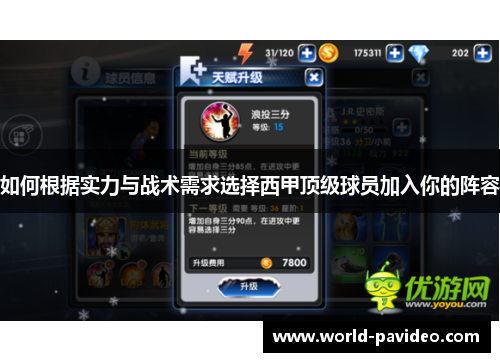 如何根据实力与战术需求选择西甲顶级球员加入你的阵容